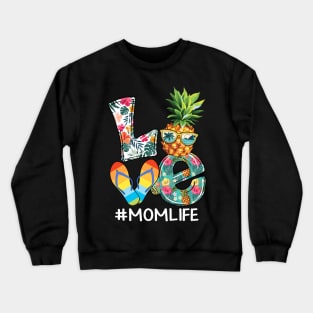 Love Summer Mom Life Pineapple Flip Flop Crewneck Sweatshirt